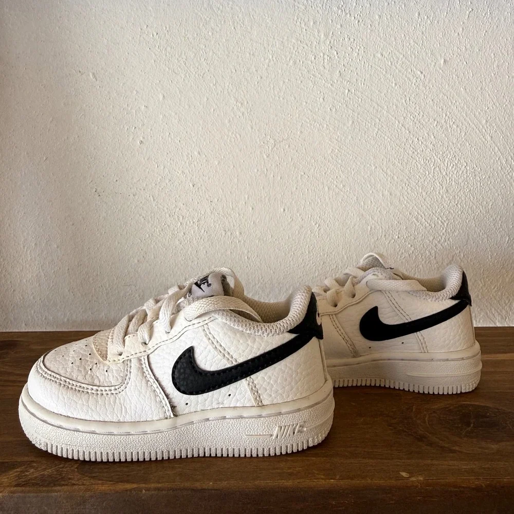 Nike Air Force 1 TD Toddler Sneakers Size 6C White Black CZ1691-100